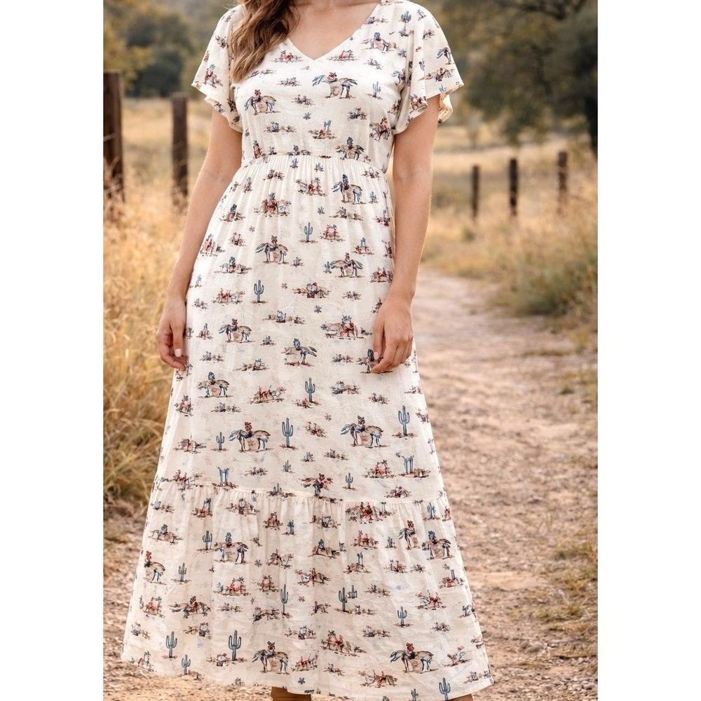 STETSON Western Dress Sz M Lined Pockets Equestrian Ranch Farm Horse Cowgirl